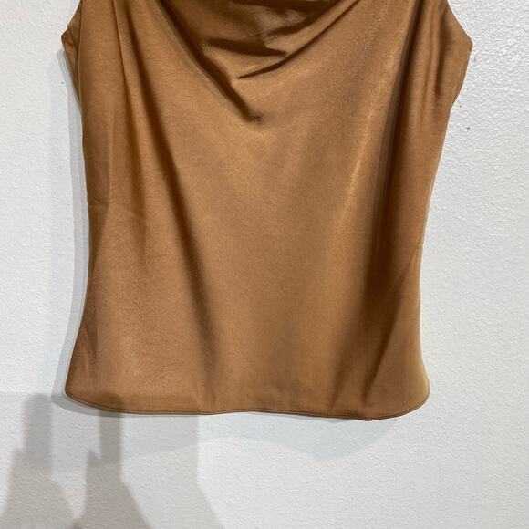 Elan Caramel Brown Sofia Cowl Neck Cami Top Sz M - Picture 4 of 11